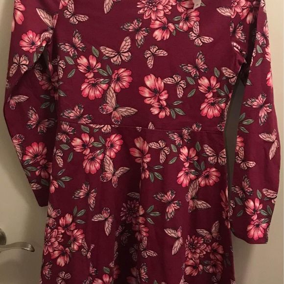 Girls children’s place dress size XXL purple and pink with butterflies - Picture 1 of 5